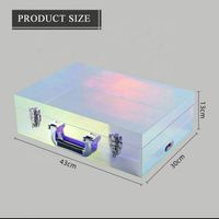 Nouveau créatif dégradé acrylique clair en plastique valise bijoux collations bouteilles de vin présentoir fruits Biscuit viande LED mallette