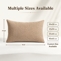 Housse de coussin rectangulaire en toile de jute et lin massif 30*50cm avec fermeture éclair pour canapé-lit ou banc