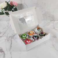 Boîte d'emballage pour petites attentions pour le chocolat eid mubarak, boîte à gâteaux pour cadeaux, cupcakes, 6 trous, insertion et fenêtre
