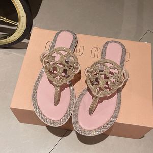 Sandalias de Playa Casuales para Mujer, con Pedrería Floral, Transpirables, Ligeras, de Lujo, con Diamantes, Planas y Modernas para el Verano - Product Image 4