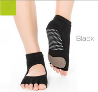 Chaussettes de Gymnastique Antidérapantes en Coton avec Doigt d'Ouverture et Poignée Souple pour Femmes, Pilates, Yoga