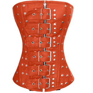 Corsé Moldeador de Mujer con Espalda de Encaje y Cordones, Diseño Sin Costuras con Estampado de Bloques, Material de Cuero/Spandex/Poliéster, Color Personalizable - Product Image 1