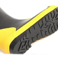 Bottes de pompier personnalisables style 02, directement de l'usine, imperméables, en caoutchouc, avec embout en acier, jaunes et noires, protection des pieds