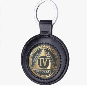 Cross-border PU <b>leather</b> commemorative coin <b>keychain</b> pendant suitable for coin AA medal collector's folder commemorative coin - Product Image 2