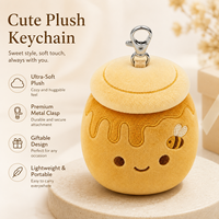 Peluche AI Pot de Miel, Coque en Maille de Polyester, Rembourrage en Coton PP, Pendentif Porte-clés 11-30cm, Cadeau de Fête pour Enfants et Adultes