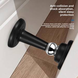 Tope de Puerta Magnético Silencioso Anticolisión de Diseño Moderno y Simple de Acero Plástico Sin Taladro para Uso Doméstico, Montaje en Pared o Suelo - Product Image 2