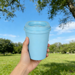 Botella de Agua y Café Minimalista Ecológica de PP de 350 ml con Tapa - Product Image 3