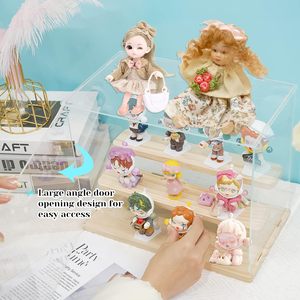 Vitrine acrylique transparente 3 niveaux présentoir risers vitrine boîtes acryliques organisateur <span class=keywords><strong>de</strong></span> stockage anti-poussière pour figurines Pop - Product Image 3