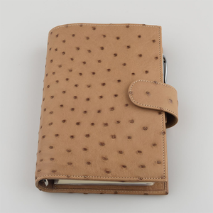 Carnet de voyage A5 en cuir noir gaufré autruche, rechargeable, avec couverture à trois volets, format <span class=keywords><strong>poche</strong></span>, papeterie, cadeau, journal intime - Product Image 3