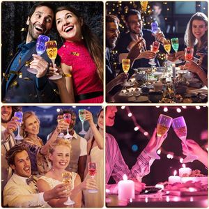 Flûtes à champagne personnalisées avec logo, en PS de qualité alimentaire, avec lumière LED clignotante, pour fêtes et mariages - Product Image 2