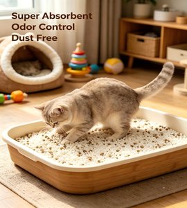 Litière <span class=keywords><strong>pour</strong></span> chat à base de minéraux à grain fin, faible dispersion, jetable dans les toilettes, sans danger <span class=keywords><strong>pour</strong></span> les chatons, matière première naturelle, fournisseur en gros à prix abordable - Product Image 1