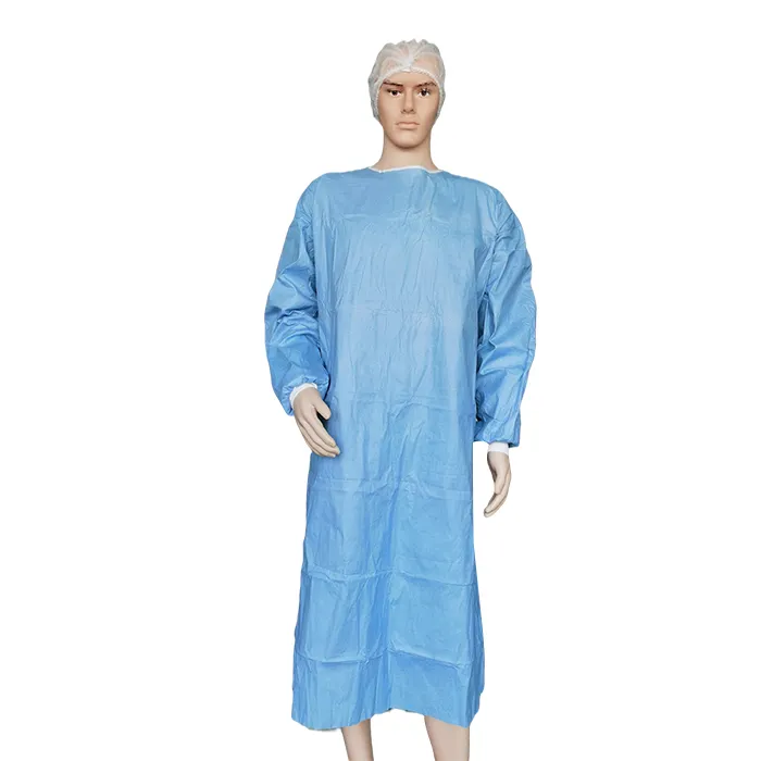 High Performance Disposable Wood Pulp Spunlace Surgical Gowns Sterile With 2 Hand Towels