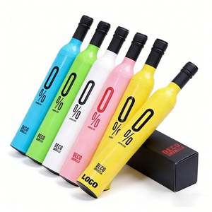 Parapluies pliables 3 sections personnalisés avec logo pour promotion commerciale, cadeaux d'affaires, voyages, protection contre la pluie et le soleil, pour bouteilles de vin - Product Image 1