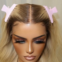 Perruque Lace Front Blonde de Luxe 100% Cheveux Humains Longue Ondulation Souple Blond Miel Raie Centrale Sans Colle Pré-Plumée Ligne de Cheveux Naturelle