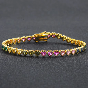 Nouveau Collier Hip Hop Tanjing Lijing en forme de cœur, avec zircon, style chaîne tennis, couleur tendance, pour un look hipster affirmé - Product Image 4