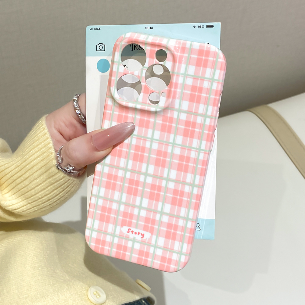 Sweet Pink Plaid [Fine Pore Filin Soft Shell]