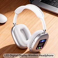 Casque AKZ MAX700 avec écran numérique RGB, intra-auriculaire et supra-auriculaire, avec lecteur de carte