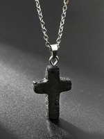 Collier pendentif croix en pierre naturelle minimaliste / 20 types de colliers croix en cristal naturel coloré et apaisant pour femmes et hommes
