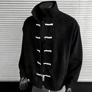 Giacca in pelle scamosciata da <span class=keywords><strong>uomo</strong></span> BINBEIER personalizzata, stile quotidiano, con chiusura a rana, collo alto, fornitore all'ingrosso cinese, caldo affare - Product Image 5