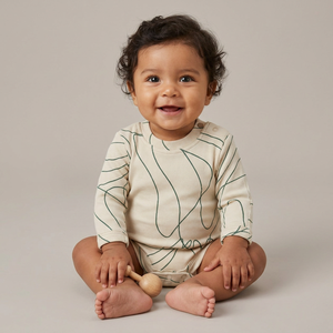 Combinaison en coton bio pour nouveau-né, combinaison pour bébé de boutique indienne, combinaison pour bébé de créateur, coton bambou teint naturellement - Product Image 1