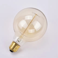 Ampoule LED à filament droit vintage Edison, modèle G95, corps de lampe en verre et aluminium, décorative, CE/VDE B22/E26/E27 Ra80