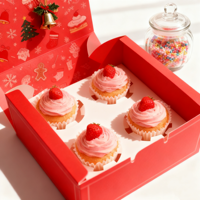 Cajas para Cupcakes Ecológicas y Reciclables, con Logotipo Personalizado, Diseño Único, Impresión a Color, Caja de Papel para Postres y Pastelería