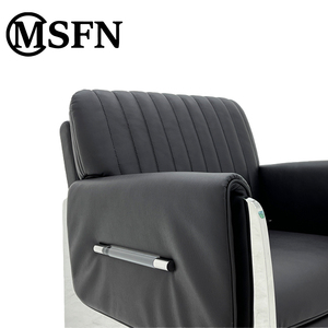 Msfn मूल डिजाइन ब्लेड अवकाश कुर्सी स्टेनलेस स्टील फ्रेम काले अल्ट्रा फाइबर चमड़े के लिए काले अल्ट्रा फाइबर चमड़े के एक्रिलिक उच्चारण - Product Image 6