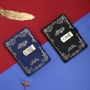 Custom Vintage Lederen Code Lock <span class=keywords><strong>Journal</strong></span> A5 Gedrukt Softcover Gevoerd Pagina 'S Notebook Business Lock Wachtwoord Planner Met Gouden Logo - Product Image 6