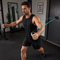 Bande de Résistance Portable pour Exercices Intenses avec Poignées Ergonomiques en D, 100% Latex Naturel, Écologique et Durable, pour Entraînement de Force des Bras