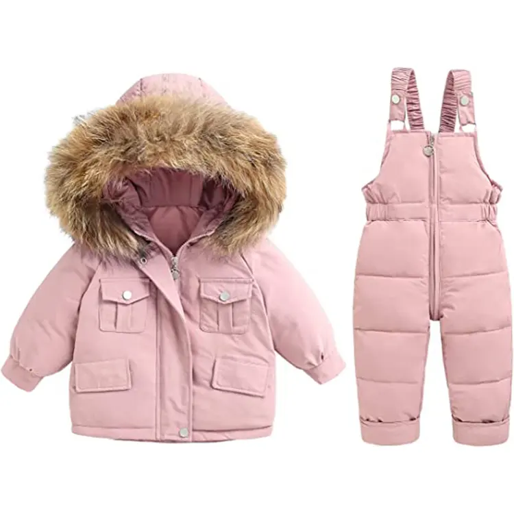 Conjunto de inverno para bebê, roupa de esporte ao ar livre e escalada com duas peças jaqueta e calça de neve para bebê