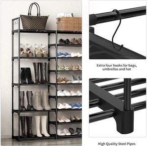Tall Free Standing 9 Tier Metal <b>Shoe</b> Rack Modular <b>Space</b> <b>Saving</b> <b>Storage</b> Organizer for Home Closet Living Room - Product Image 3