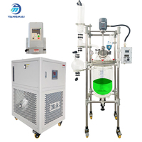 Reactor de vidrio encamisado industrial Bench Yangmai de 30L, tanque transparente resistente a la corrosión para purificación orgánica