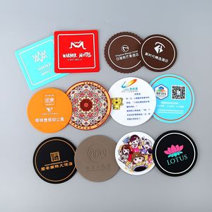 Manufacturer Customized PVC Soft Rubber coaster Personalized Creative Non slip Thermal Insulation Pad Hotel Cafe coaster