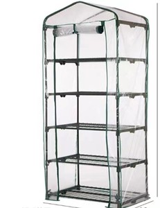 Mini invernadero <span class=keywords><strong>de</strong></span> 5 niveles, planta portátil, casa verde, estantes <span class=keywords><strong>de</strong></span> jardinería con cubierta <span class=keywords><strong>de</strong></span> PVC y puerta enrollable con cremallera - Product Image 1