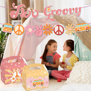 BA338 ป้ายแขวนลายดอกเดซี่สองชั้น สำหรับงานวันเกิดเด็กผู้หญิง ของตกแต่งปาร์ตี้สไตล์เรโทร ฮิปปี้ โบโฮ - Product Image 1