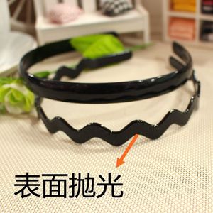 <b>Black</b> Wavy <b>Headband</b> Polished Surface Plastic Resin Unisex Daily Wear - Product Image 3