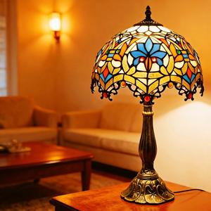 <span class=keywords><strong>Lampe</strong></span> de table en verre teinté de style <span class=keywords><strong>Tiffany</strong></span>, lumière d'ambiance colorée <span class=keywords><strong>Art</strong></span> Déco pour chambre à coucher, salon, hôtel, éclairage décoratif - Product Image 3