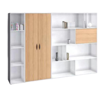 Armario de Oficina Moderno de Metal y Madera Maciza con Cerradura de Llave, Gran Capacidad de Almacenamiento para el Hogar, Oficina o Escuela, Duradero y Ahorra Espacio
