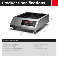 Cuisinière à induction commerciale portable 3500W en acier inoxydable pour restaurant de fondue