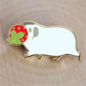 Forma de logotipo hecha a medida sin esmalte duro mínimo chapado en oro de metal fresa corredor conejillo de indias conejillos de indias insignias para regalo - Product Image 2