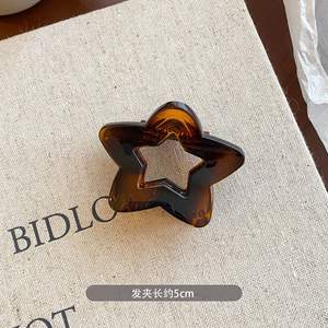 Pinces à cheveux givrées de 5 cm pour femmes, motif étoile, antidérapantes, vente en gros - Product Image 4