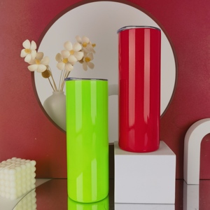 Tasses vierges de sublimation à double paroi de Noël 20oz gobelets en acier inoxydable avec paille gobelets blancs de sublimation droits - Product Image 3