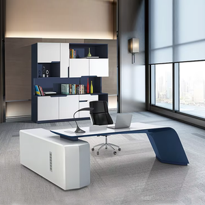 Thiết kế mới hiện đại nội thất văn phòng cong bàn văn phòng bàn điều hành CEO bảng văn phòng sơn quản lý bàn trắng cho ông chủ - Product Image 1