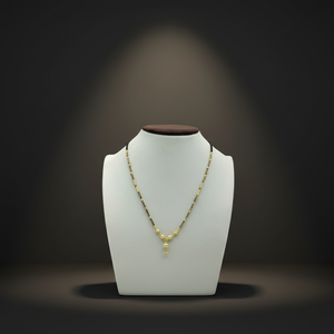 Elegant 22K Gold and Black <b>Beaded</b> <b>Necklace</b> with Intricate Detailing Perfect for Special Occasions and Daily Wear - Product Image 2