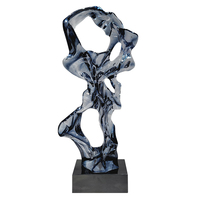 Sculpture moderne abstraite en résine transparente, façonnée à la main en forme de pierre de Taihu irrégulière, pour hall d'hôtel, bureau de vente, porche, décoration intérieure.
