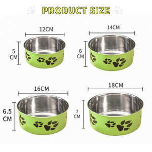 وعاء معدني معزول للكلاب مضاد للانزلاق مضاد للانزلاق ومضاد للانزلاق-أطباق للكلاب صغيرة متوسطة الحجم - Product Image 2