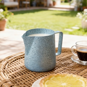 Metal Retro Design Durable Titanium <b>Milk</b> Frother Pitcher 350ml/600ml Coffee Jug - Product Image 5