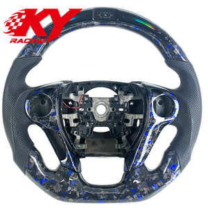 Volant sport en fibre de carbone forgée bleue avec LED et indicateur de régime, personnalisé pour Honda Accord 7ème et 8ème génération, Odyssey RC1 RC2 RC4 RCL2 - Product Image 1