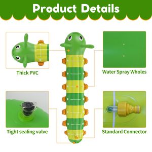 Aspersor de Jardín Inflable de PVC Duradero, Conectable a Mangueras, con Diseño de Gusano, para Enfriamiento de Patios Traseros - Product Image 5