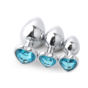 Metal kalp kristal Anal Plug Set paslanmaz çelik Anal dildo Gem <span class=keywords><strong>Jewel</strong></span> eğitmen kiti ile yetişkin seks çiftler için oyuncaklar kadın erkek - Product Image 2